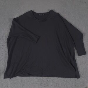 Bryn Walker Top Women Medium Gray Dolman Modal Blouse Oversized Lagenlook Casual